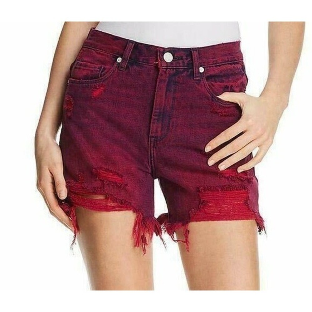 BlankNYC  Jean Shorts Denim Cutoff High Waist Shorts Magenta Glow SZ 27